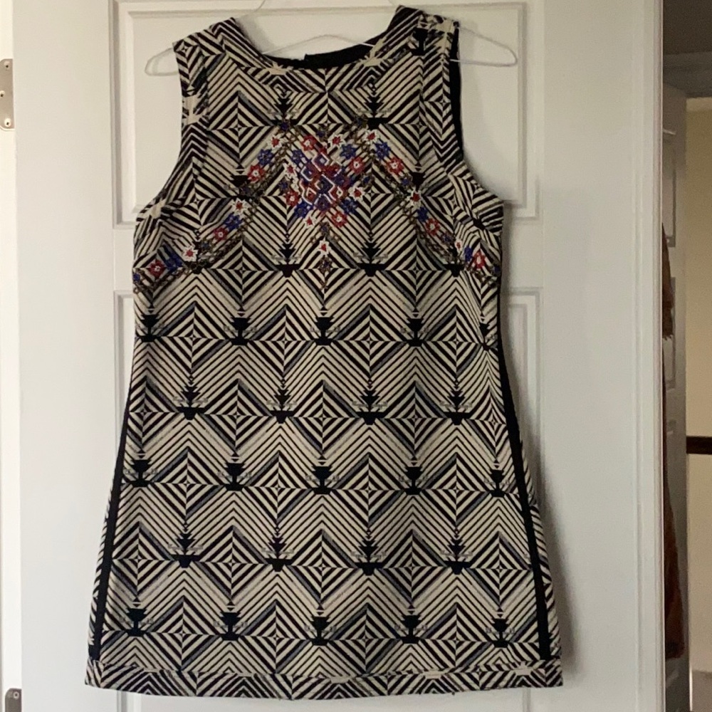 Rare Free People New Romantics Line Embroidered Tunic Jumper Dress